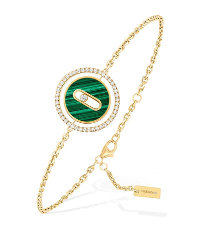 Harrods Messika Lucky Move Yellow Gold, Diamond and Malachite Bracelet 0.18ct- Buy online at McGrocer