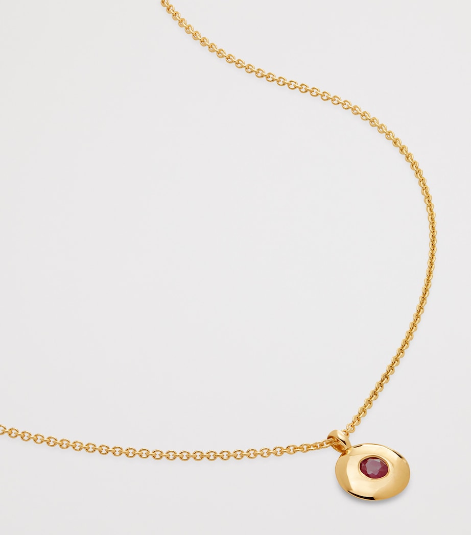 Monica Vinader gold vermeil ruby July birthstone necklace - British product