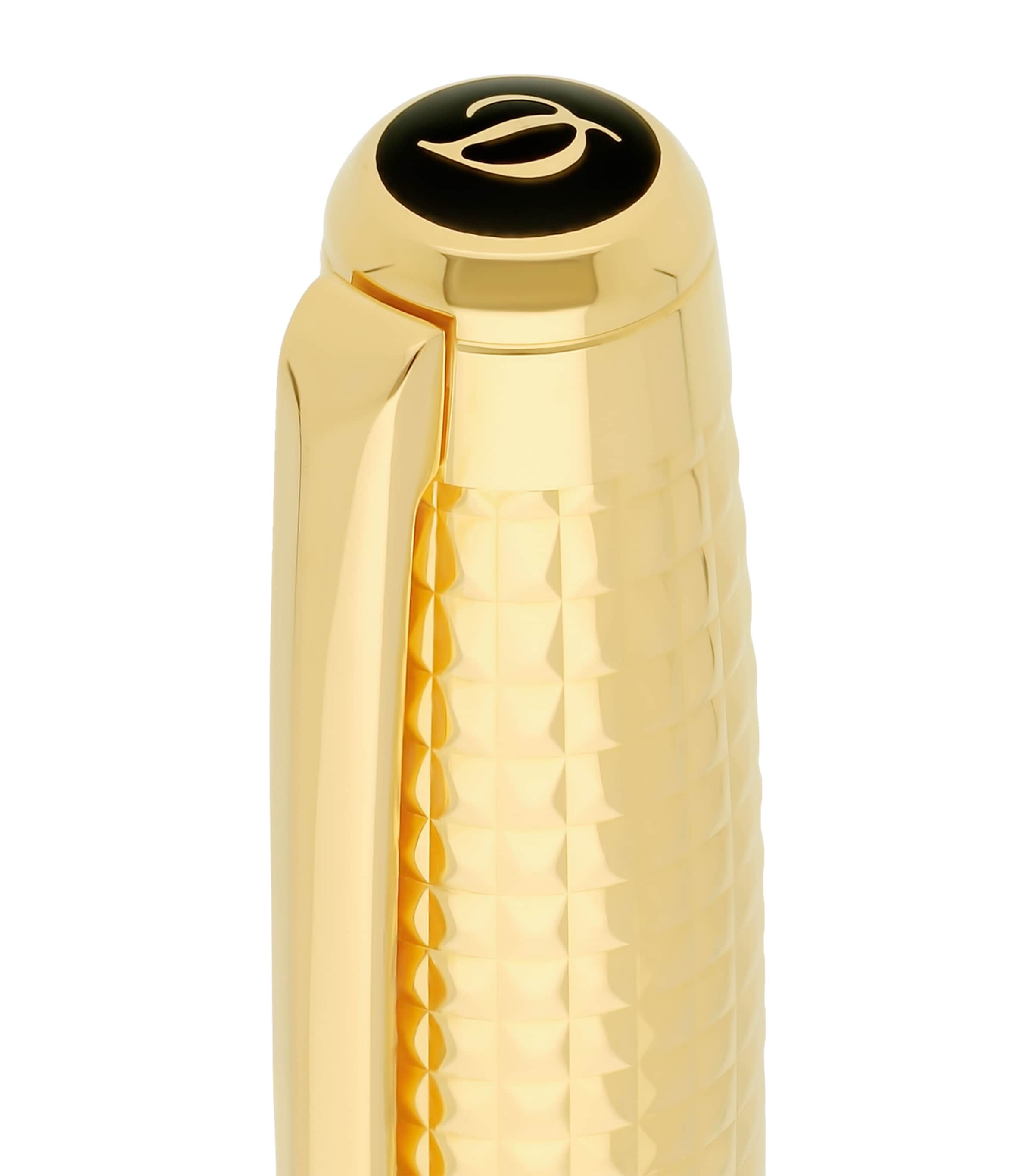 S.T. Dupont fountain pen with diamond-point guilloche and 14-carat gold nib (British brand)