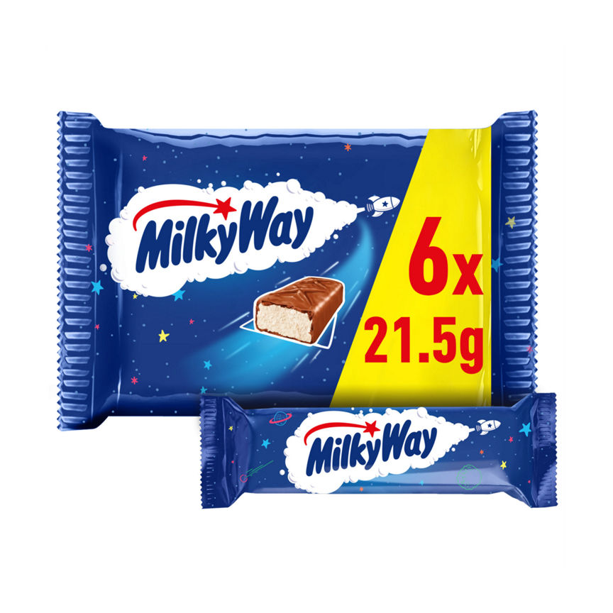 Milky Way Nougat & Milk Chocolate Snack Bars Multipack 6 x 21.5g GOODS ASDA   