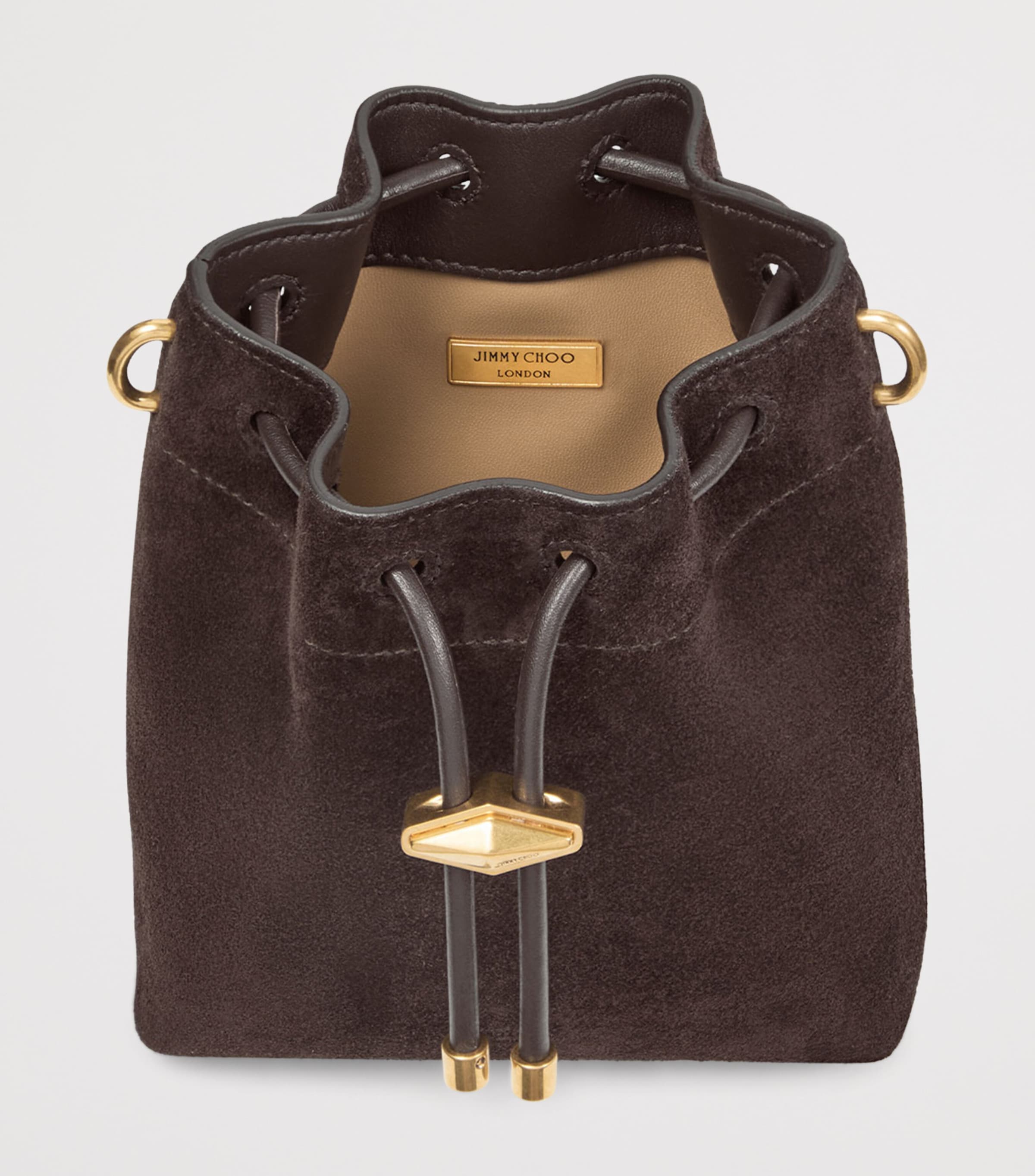 Jimmy Choo Cinch Mini suede handbag with Diamond hardware, imported from the UK