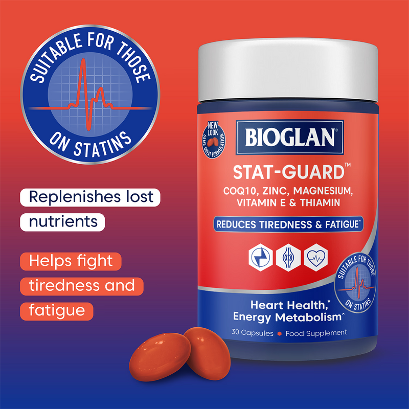 Bioglan Stat-Guard CoQ10 supplement, 30 capsules, imported from the UK