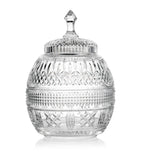 Waterford Crystal Mastercraft cookie jar with intricate pattern, 33.5cm height (British brand)