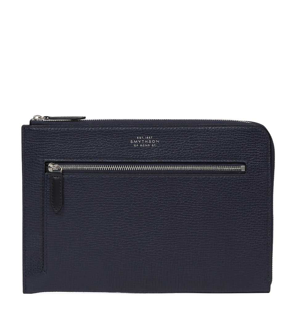 Soft Leather Organizer Pouch with Multiple Pockets, 19cm x 26cm x 3cm