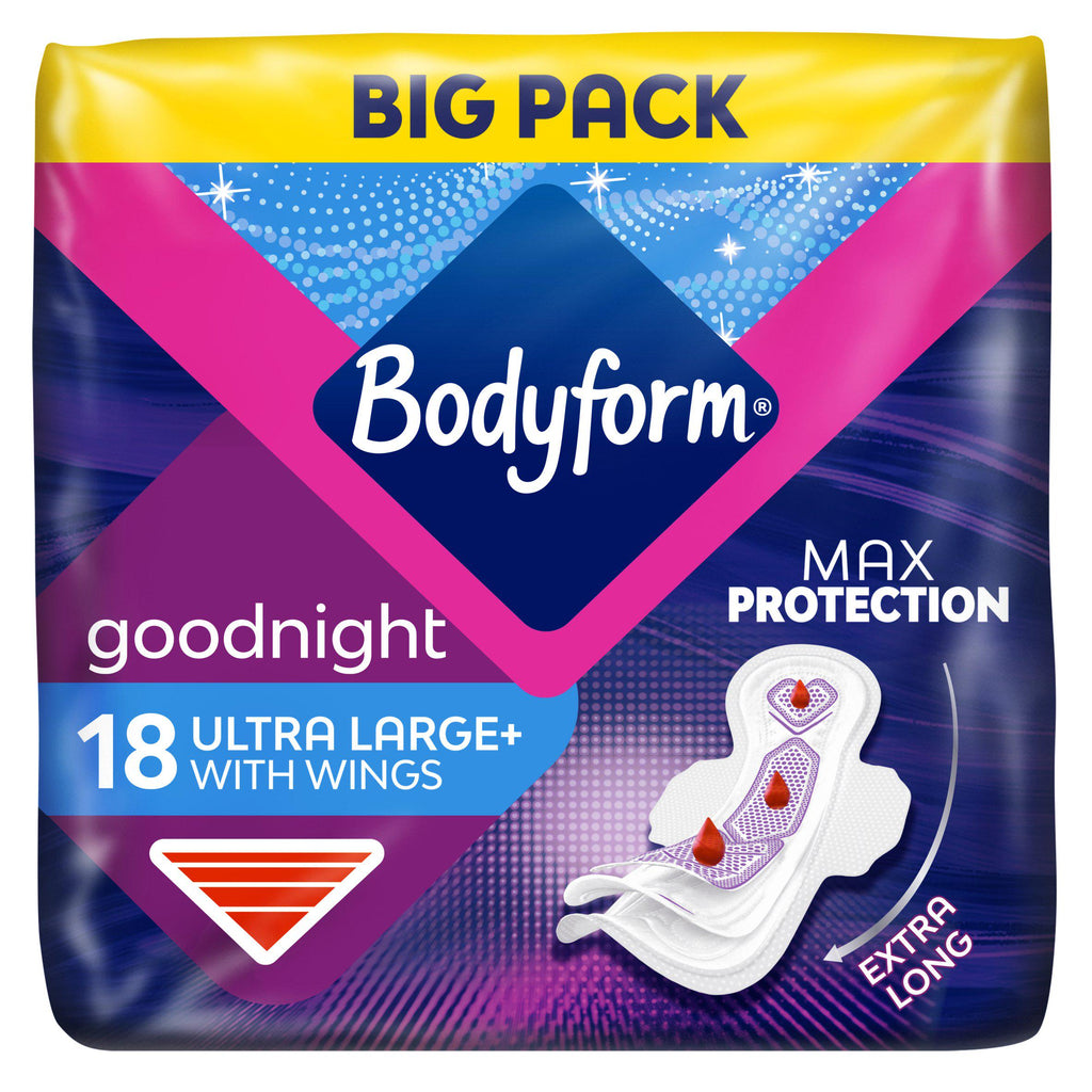 Bodyform Ultra Night Sanitary Towels Wings x18