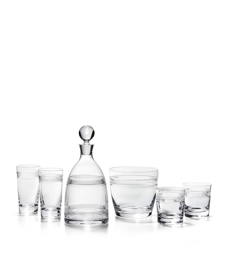 Ralph Lauren Langley crystal ice bucket with etched design, imported from the UK