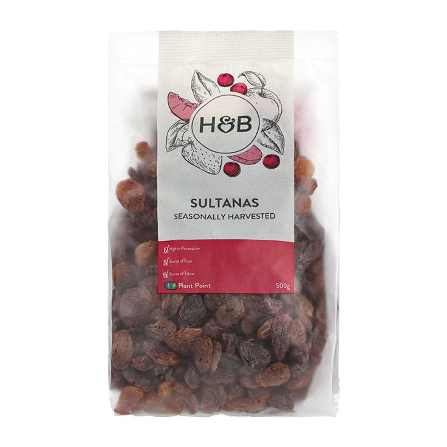 Holland & Barrett sultanas dried fruit 500g (British brand)