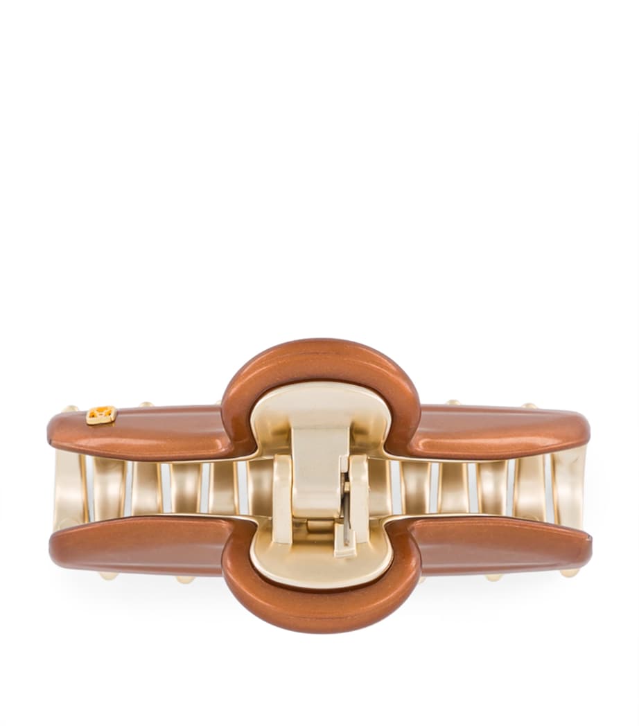 Alexandre de Paris gold-plated claw hair clip 7.5cm (British brand)