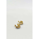 SVNX double heart earrings silver pearl huggie, UK version