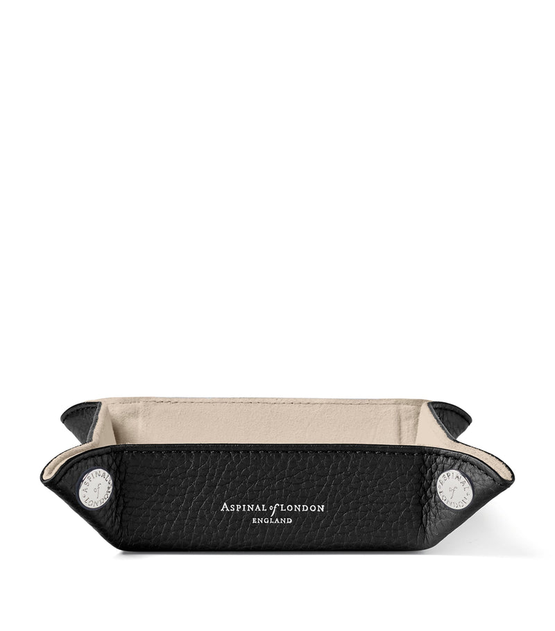 Aspinal of London mini leather tidy tray 16cm x 16cm - British product