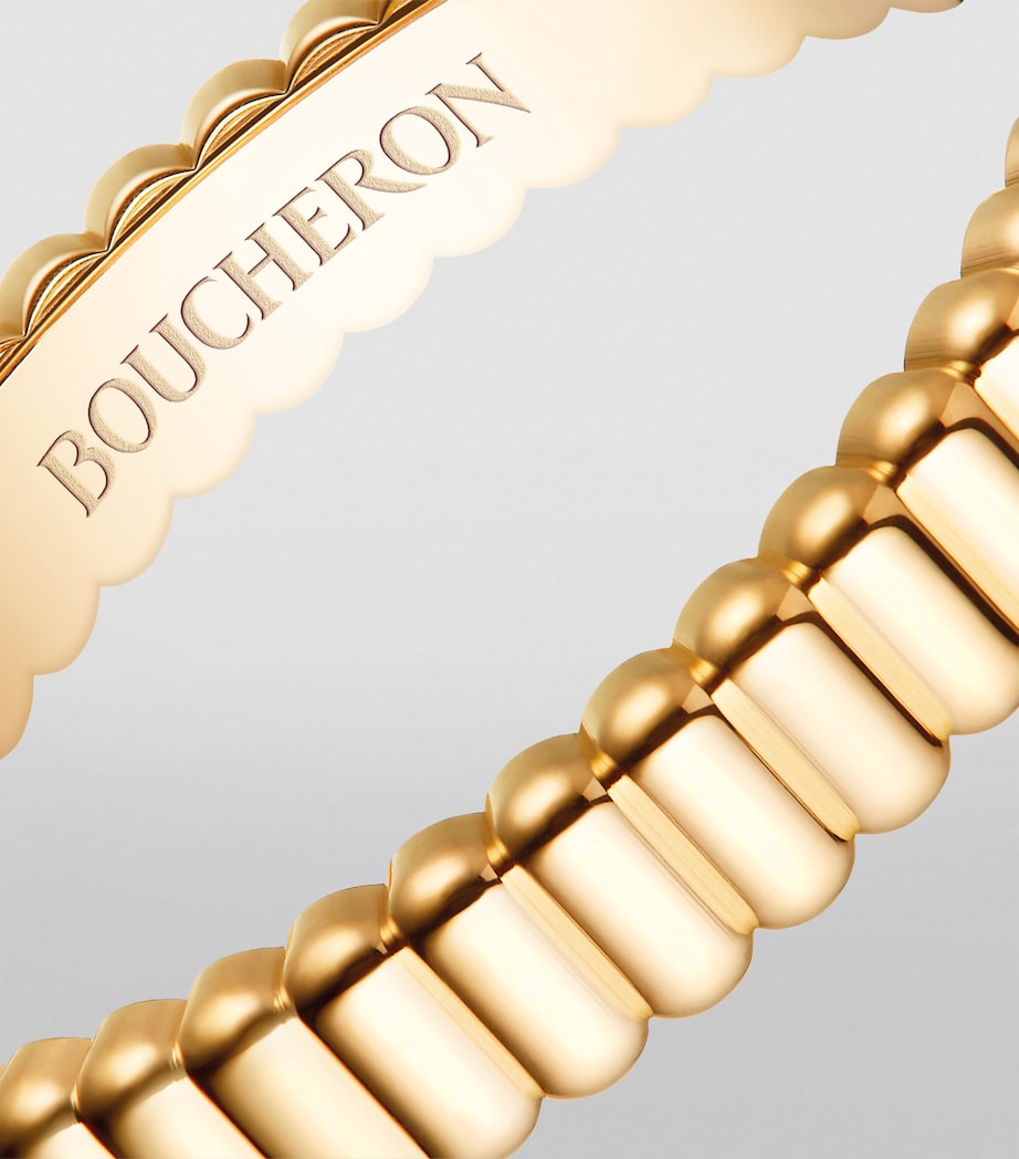 Boucheron yellow gold grosgrain wedding band, UK version