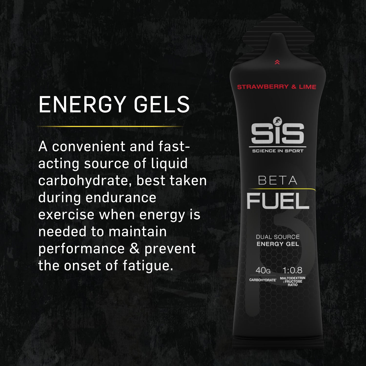 Science in Sport Beta Fuel Energy Gel Strawberry Lime 40g, imported from the UK