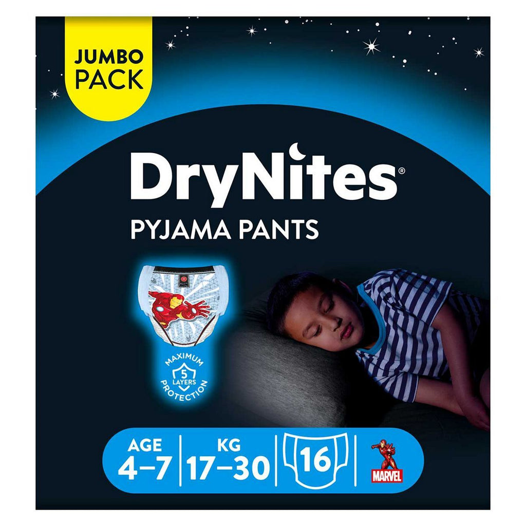 Huggies DryNites Boys Pyjama Pants, 16 Pants, 17-30kg