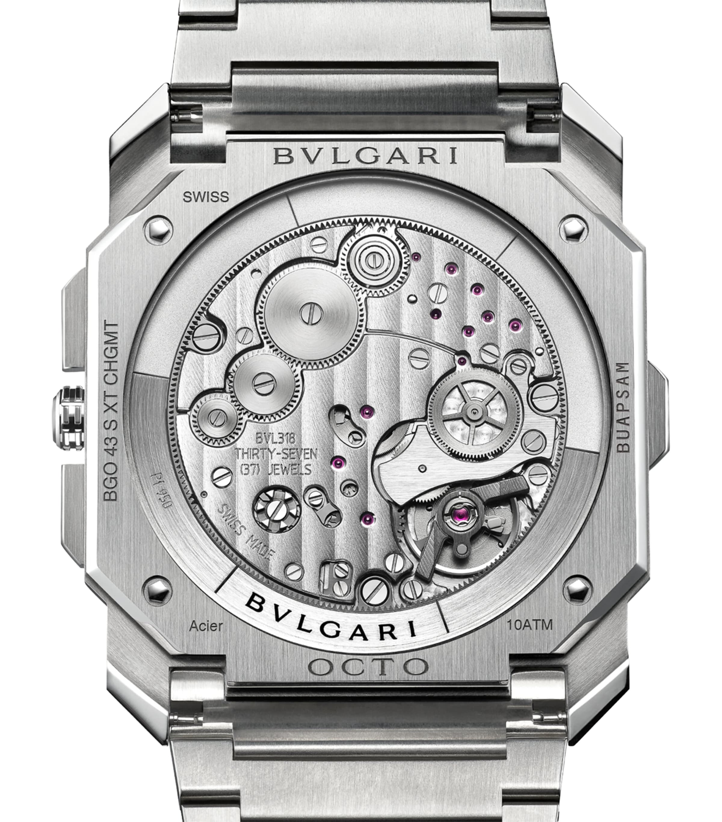 Bvlgari Octo Finissimo Chronograph GMT watch 43mm stainless steel, imported from the UK