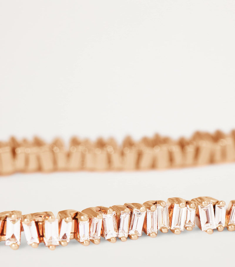 Suzanne Kalan rose gold diamond tennis bracelet, imported from the UK