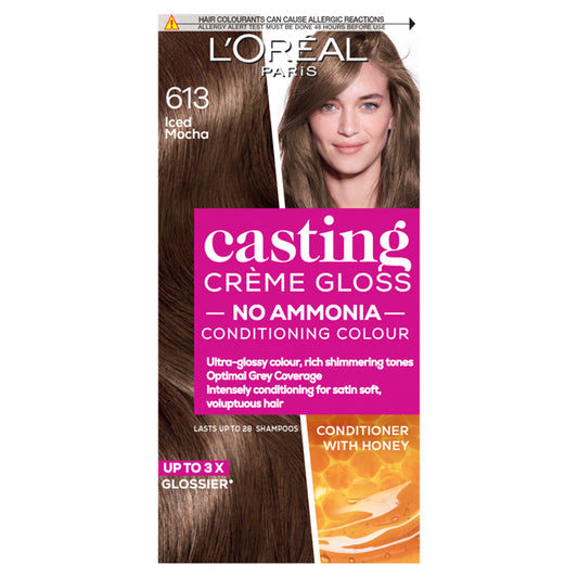 L'Oreal Paris Casting Creme Gloss Semi Permanent Hair Dye Iced Mocha Brown 613 Brunette Sainsburys   