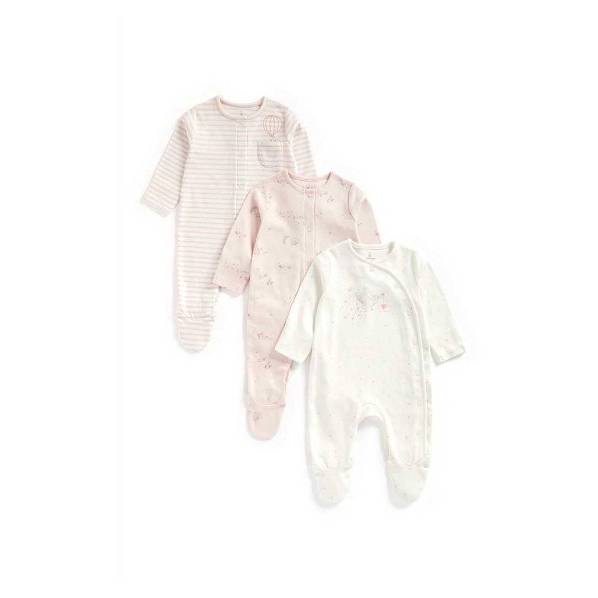 Woodland Organic Cotton Sleepsuits - 3 Pack GOODS Boots   