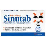 Sinutab Non-Drowsy Cold & Flu Tablets 15s GOODS Superdrug   