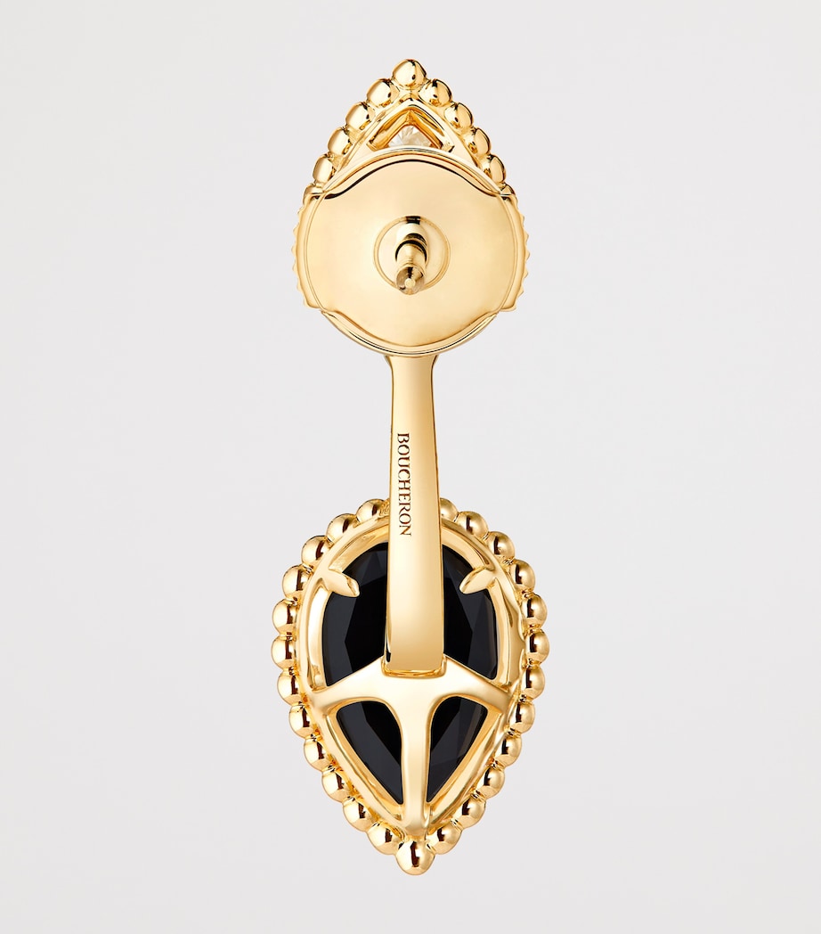 Boucheron Serpent Bohème stud earring yellow gold diamond onyx, imported from the UK