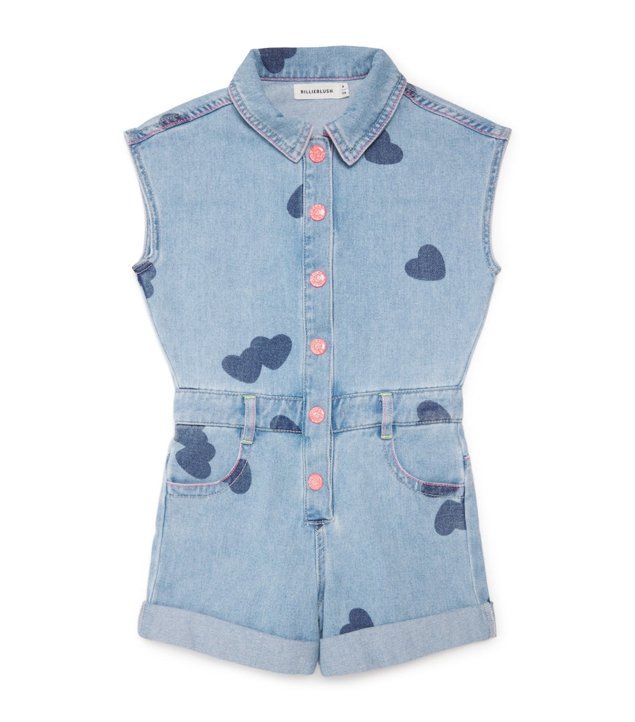 Billieblush denim heart print playsuit 2-12 years - British product