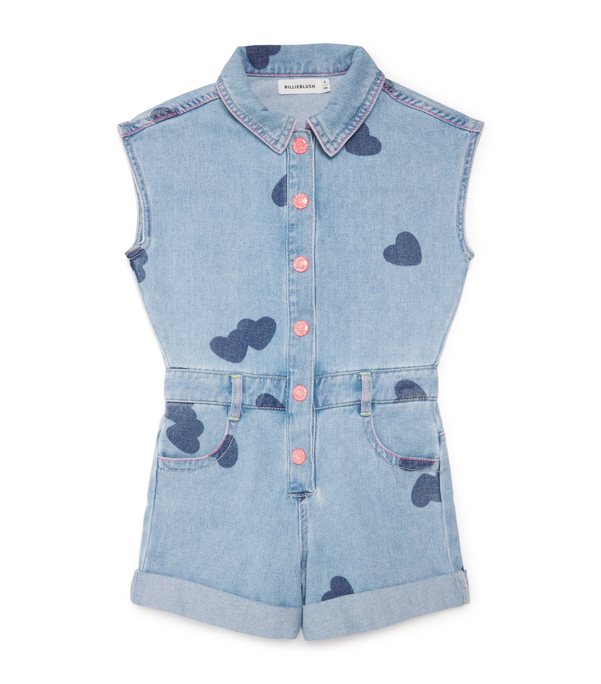 Billieblush denim heart print playsuit 2-12 years - British product