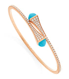 Marli New York Cleo slip-on bracelet with diamonds and turquoise - British product