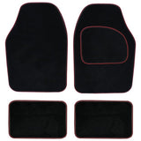 Streetwize carpet car mats black with red trim - British product