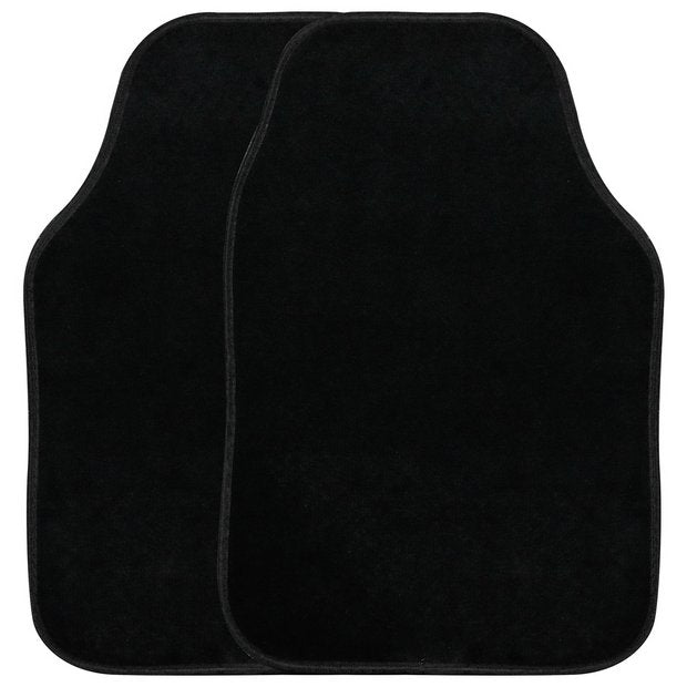 Streetwize universal black front car mats pair 66x43cm, UK version