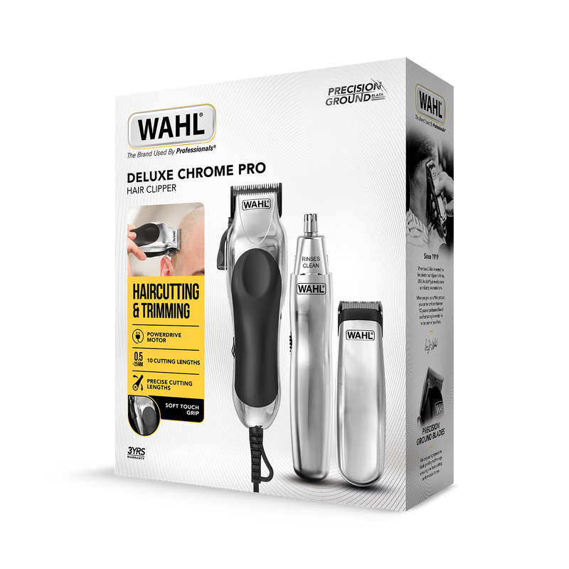 Wahl Deluxe Chrome Pro mains clipper kit - British product