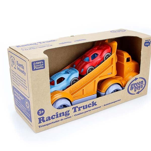 Green Toys Racing Truck with 2 Racing Cars GOODS Superdrug   