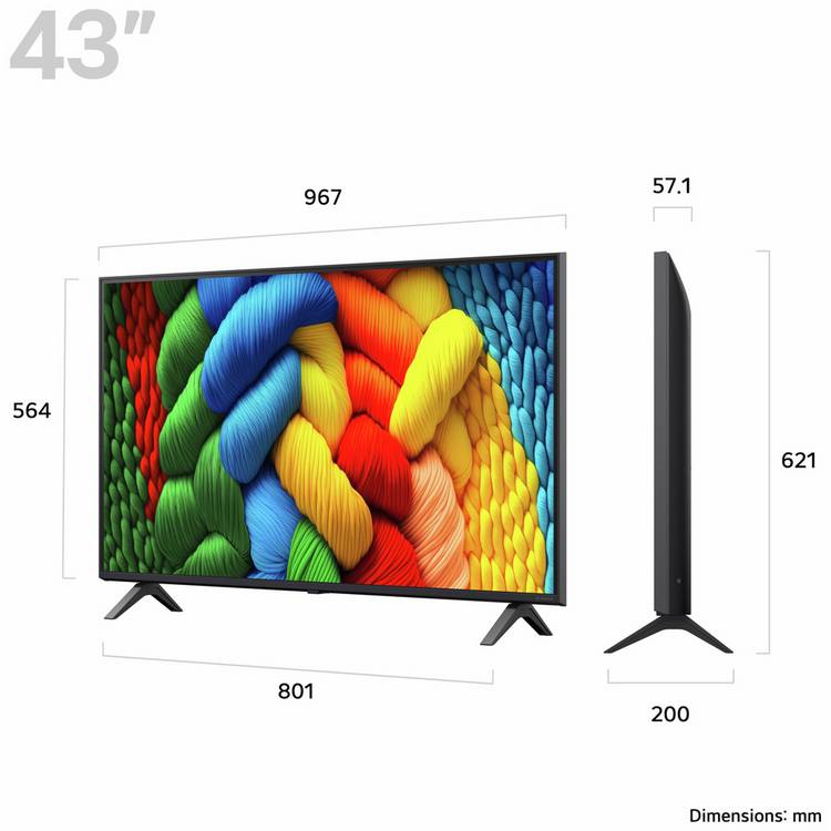 LG NanoCell TV 43NANO80A6B 43 inch 4K, UK version