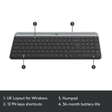 Logitech MK470 slim wireless keyboard and mouse combo, imported from the UK