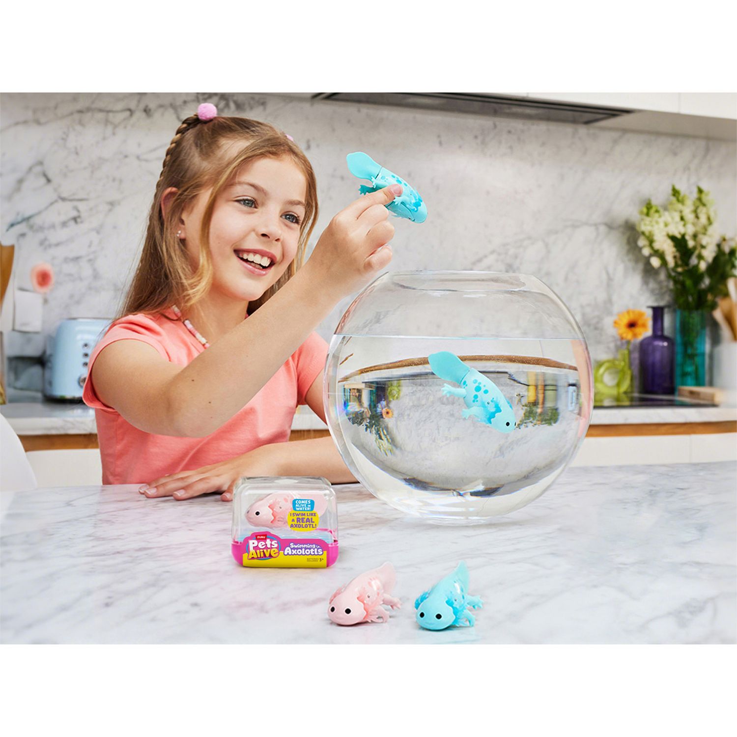 Pets Alive swimming axolotl bath toy, UK version