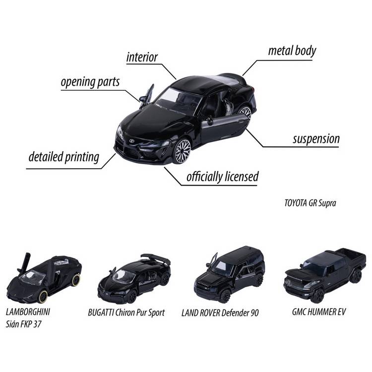 Majorette Super Cars 5-pack die-cast car models (British brand)