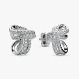 Revere double knot stud earrings with cubic zirconia (British brand)