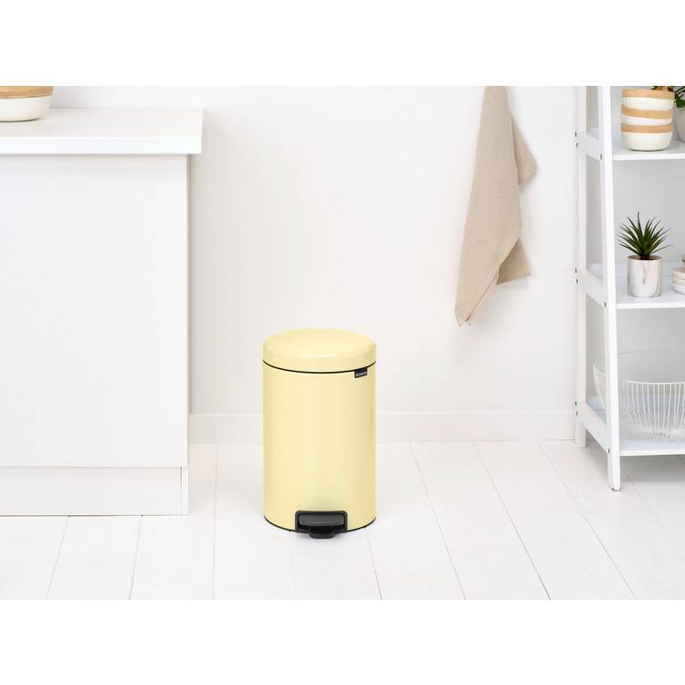 Brabantia New Icon pedal bin 12 litre mellow yellow (British brand)