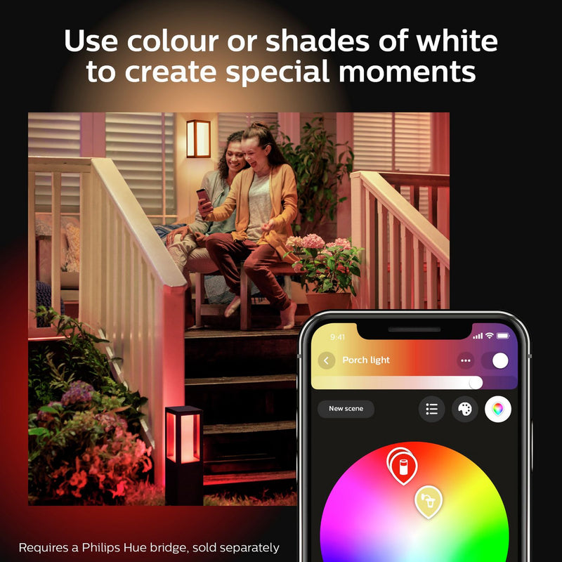 Philips Hue Econic outdoor wall light black, imported from the UK