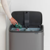 Brabantia Touch Top Bin double-compartment 60L, UK version