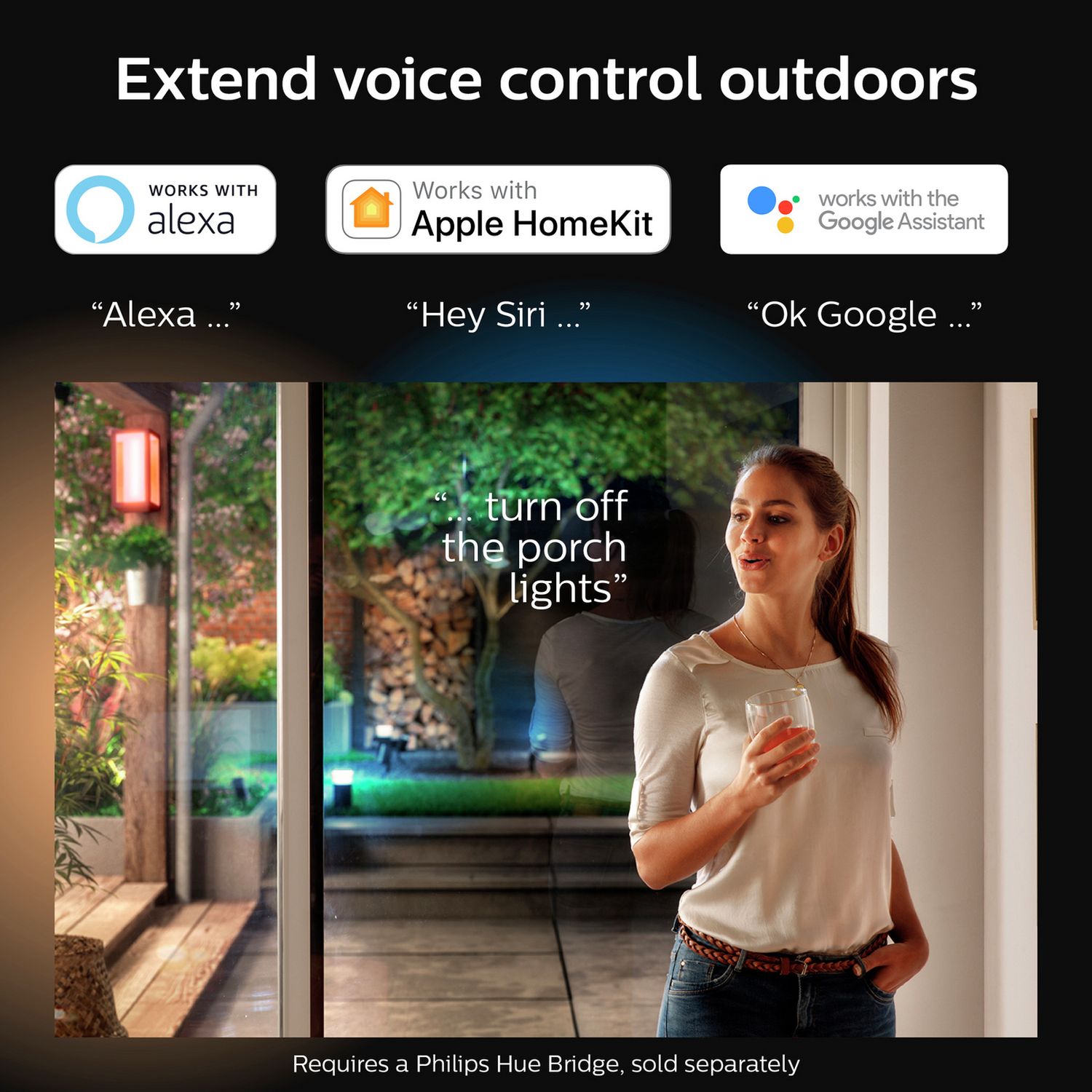 Philips Hue Impress small outdoor wall light black - British product