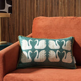 Habitat x Scion swim swam swan cushion green 30x50cm (British brand)