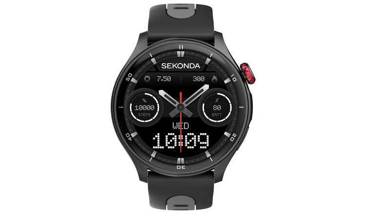Sekonda Active Pro smart watch with black silicone strap - British product
