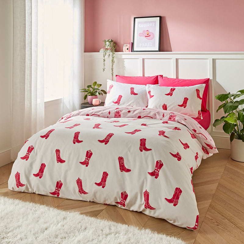 Sassy B Cowgirl Boots Pink Bedding Set - Double