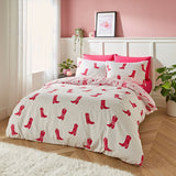 Sassy B Cowgirl Boots Pink Bedding Set - Double