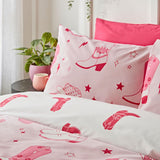 Sassy B Cowgirl Boots Pink Bedding Set - Double