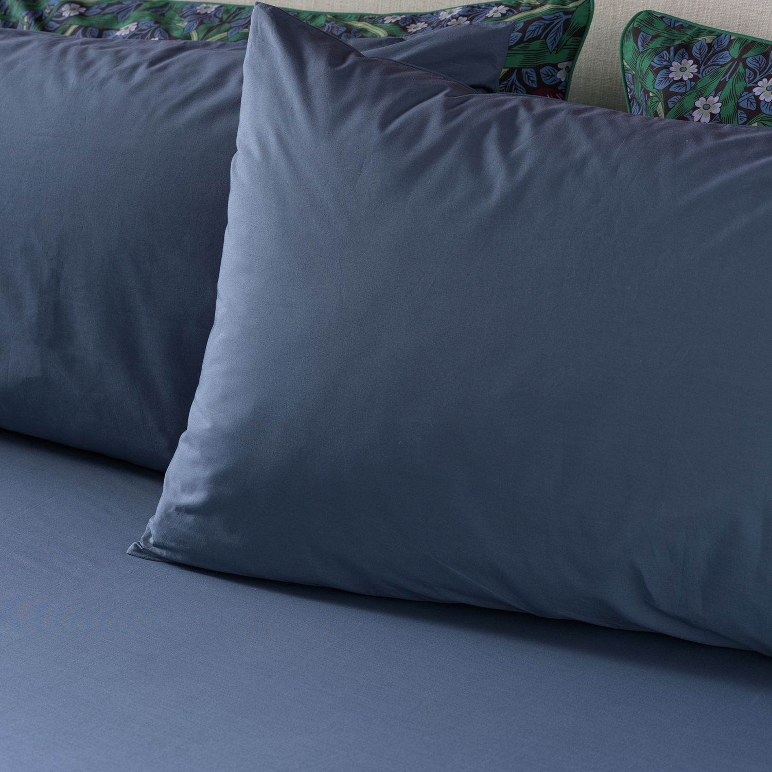 Habitat x Morris & Co. Cotton Indigo Fitted Sheet - Double