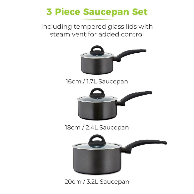Tower Cerasure 3pc saucepan set (British brand)