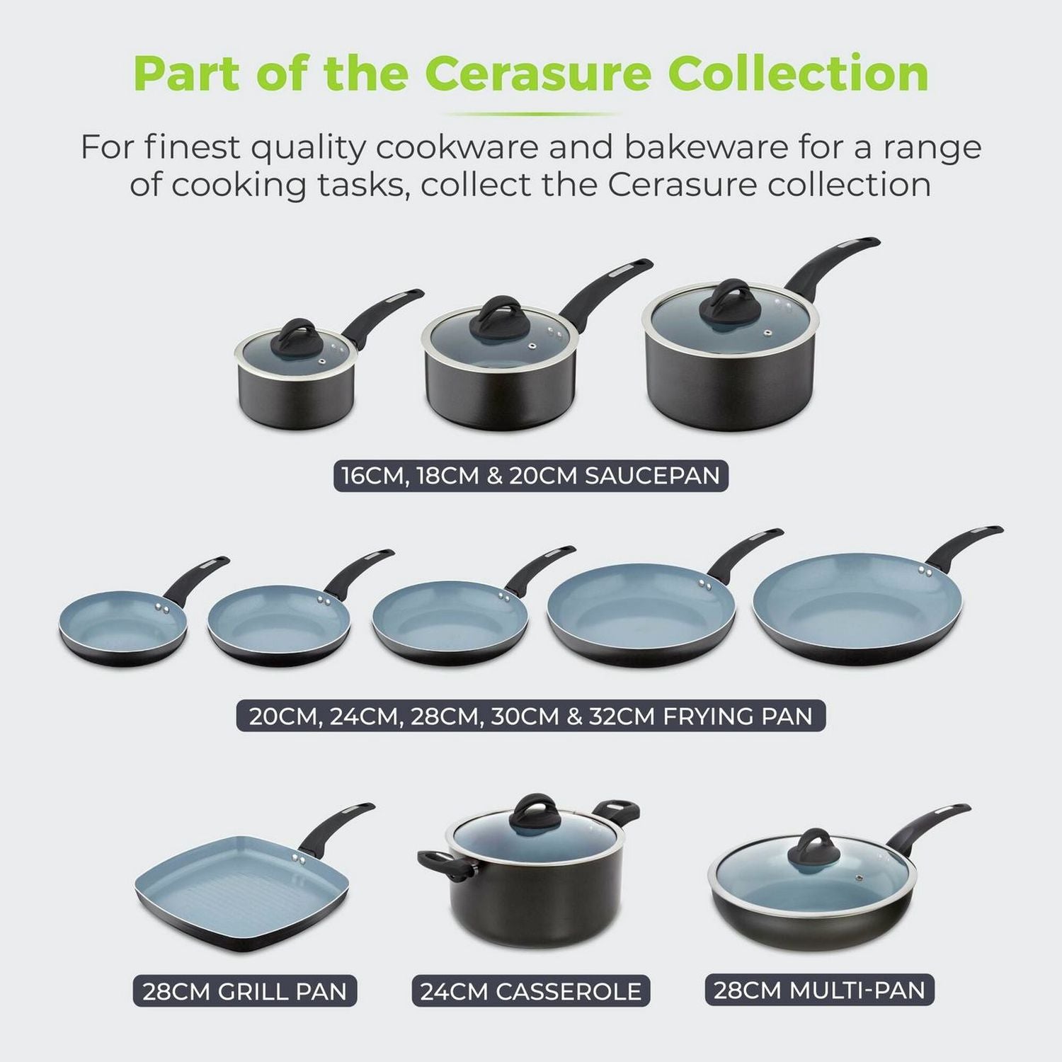 Tower Cerasure 3pc saucepan set (British brand)