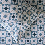 Habitat brushed cotton tile print blue bedding set single (British brand)