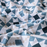 Habitat brushed cotton tile print blue bedding set single (British brand)