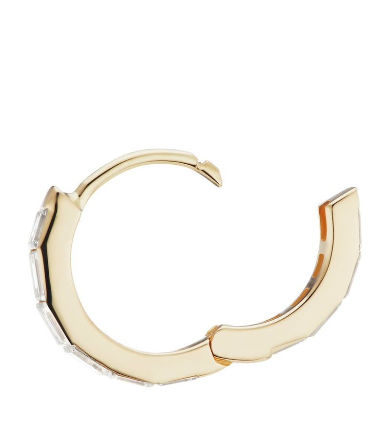 Maria Tash yellow gold diamond hoop earring 8mm (British brand)